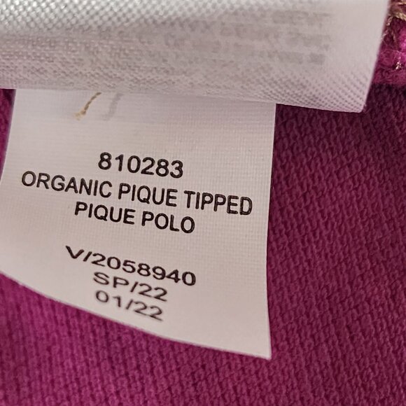 Banana Republic Organic Pique Tipped Polo Shirt XL‎ Purple Short Sleeve Mens - Picture 5 of 9